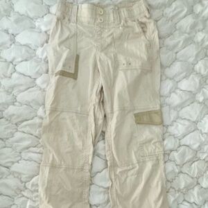Abercrombie Kids girls' high rise wide leg cargo pants, Sz. 11/12, light khaki